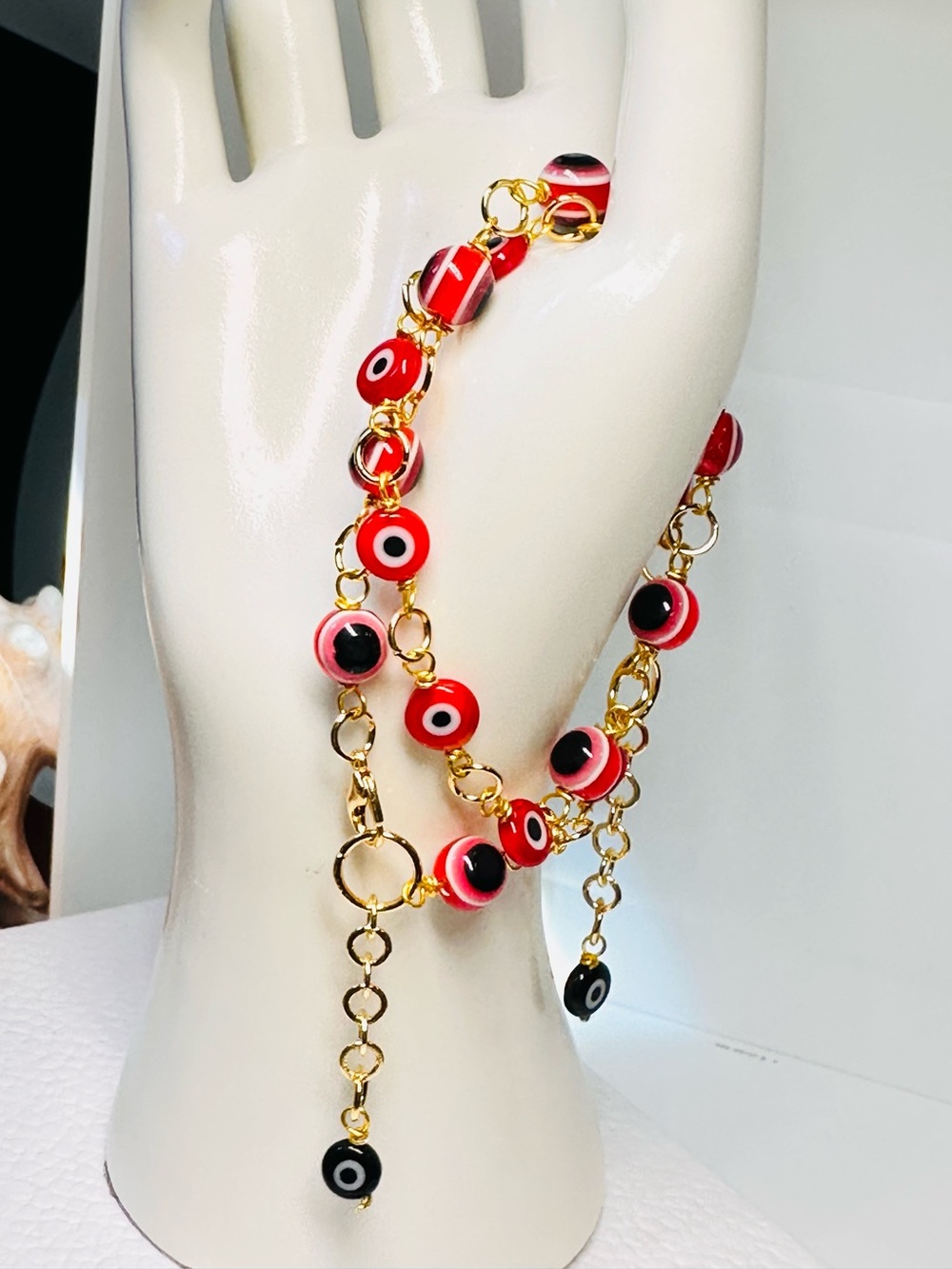Set red Evil Eye bracelets